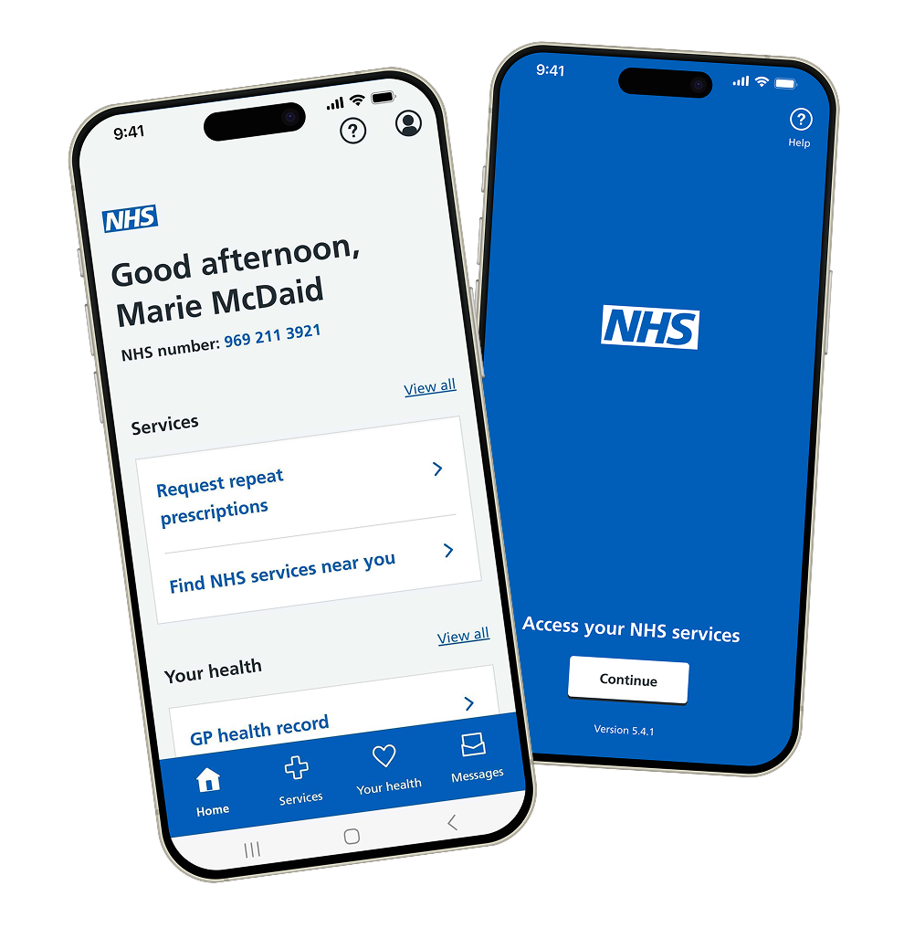 NHS App on smartphone